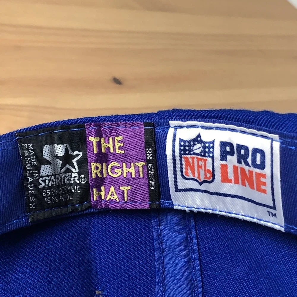 Vtg New York Giants Starter NFL Pro Line Hat Cap Blue Red White